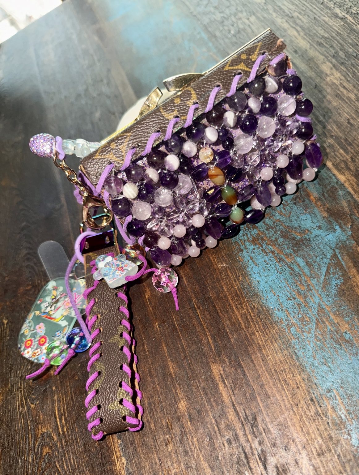 Violet Moon Up-Cycled Luxury Coin Purse photo 2