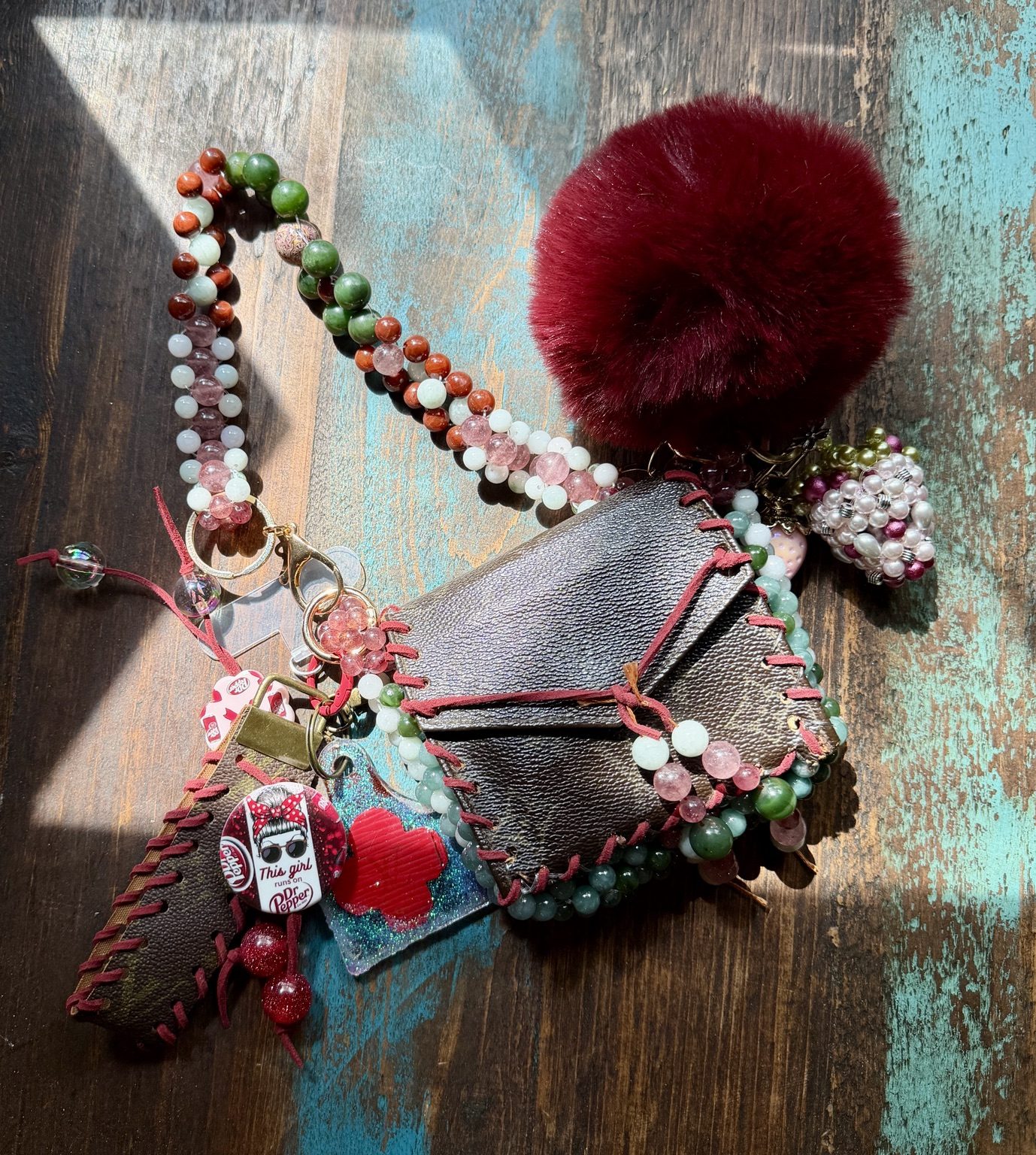 Desert Bloom Jade Up-Cycled Luxury Coin Purse photo 1