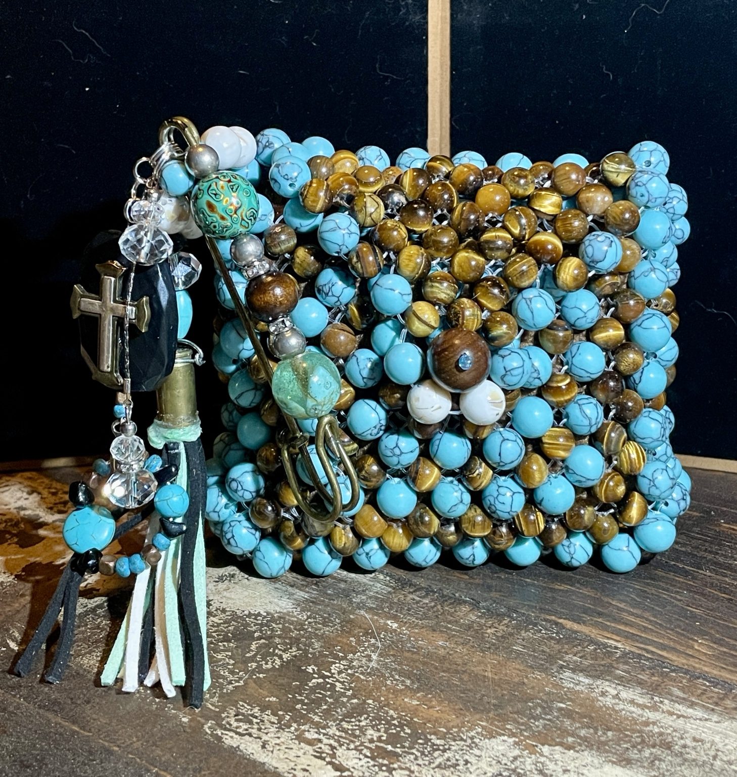 Desert Sky Tiger Eye Beaded Bag view 2