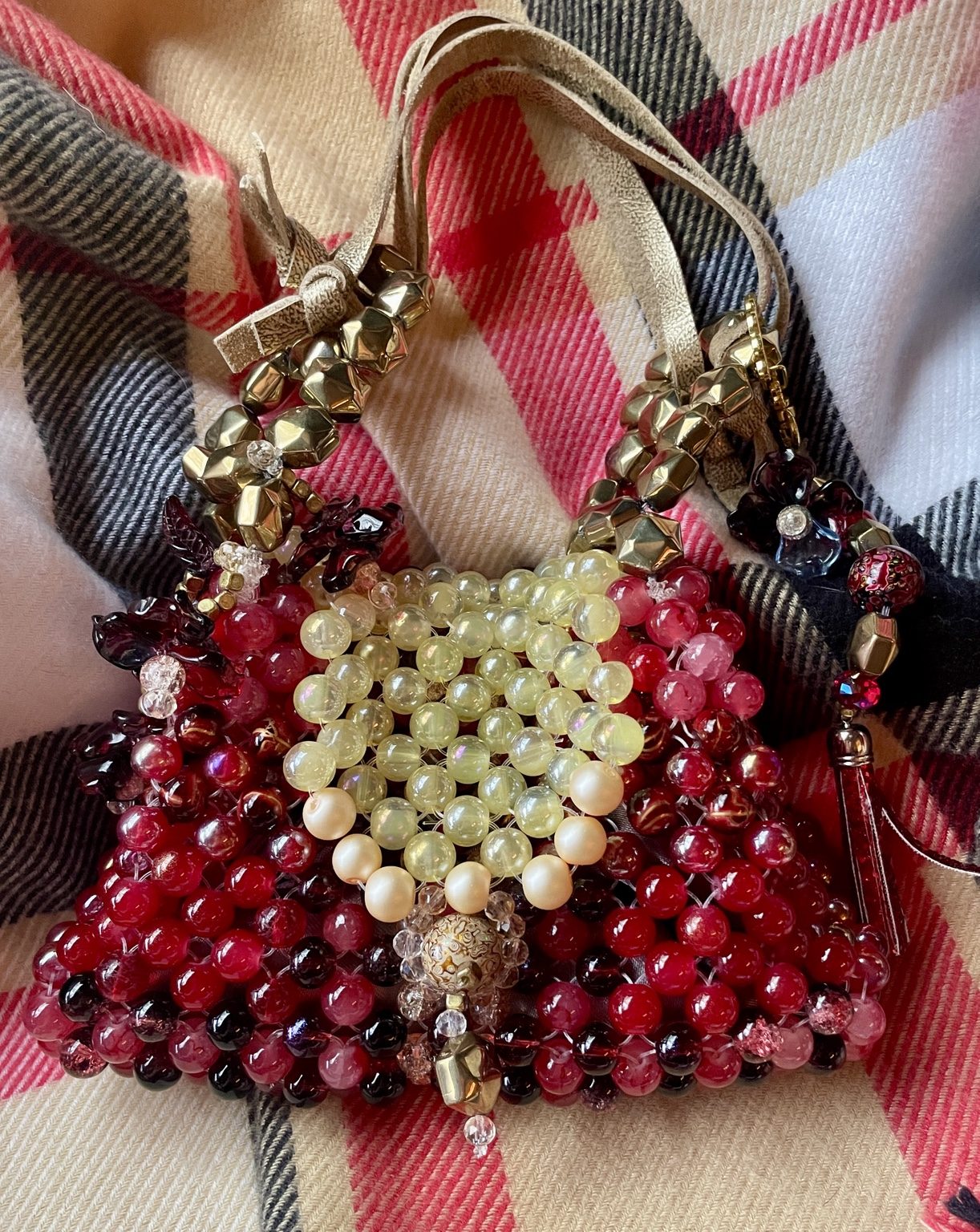 Ruby Ember Glass Beaded Bag photo 4