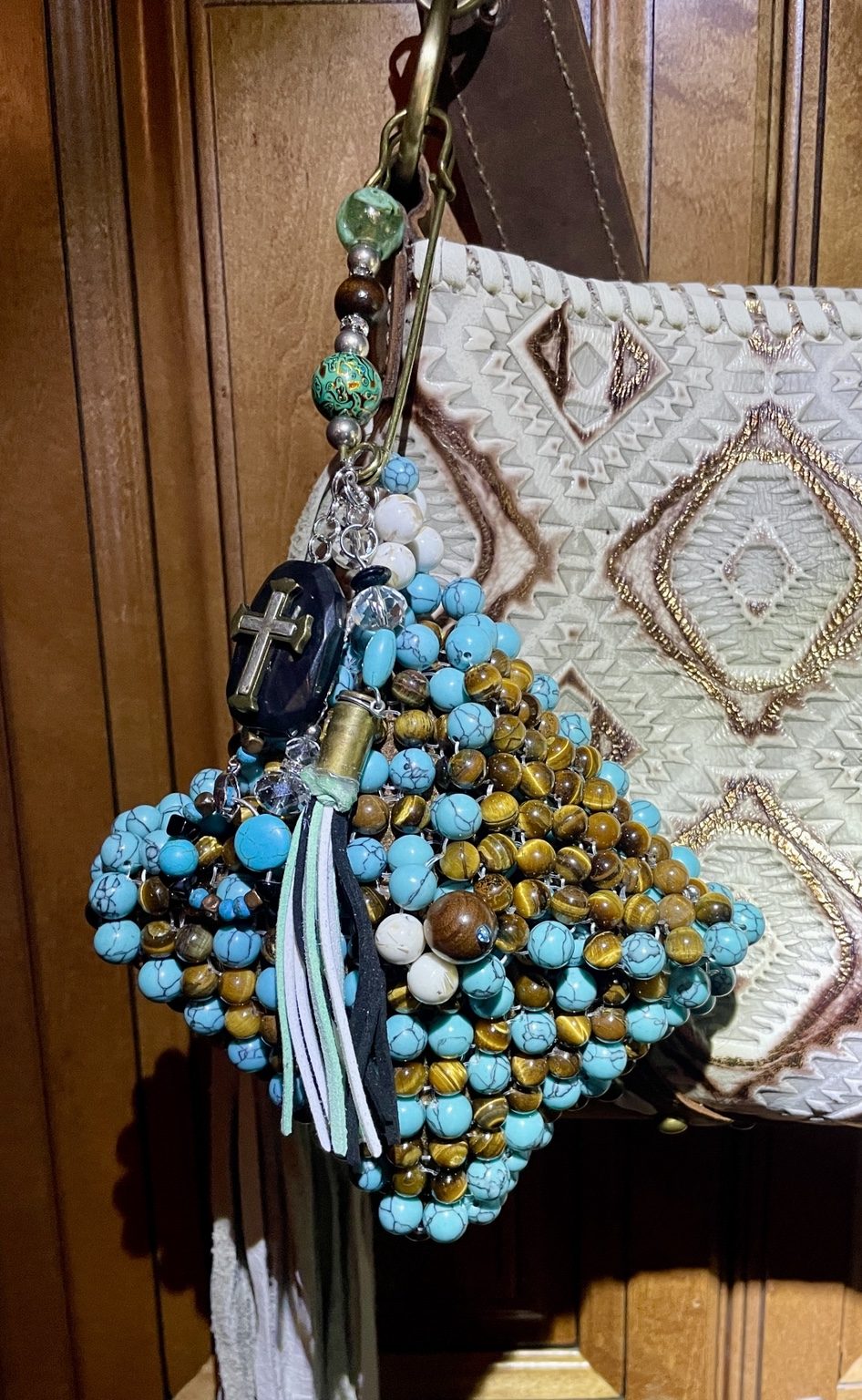 Desert Sky Tiger Eye Beaded Bag view 4