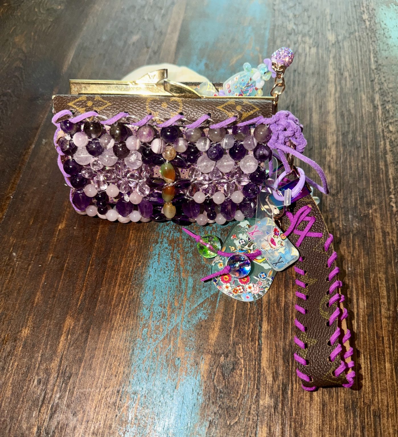 Violet Moon Up-Cycled Luxury Coin Purse photo 1