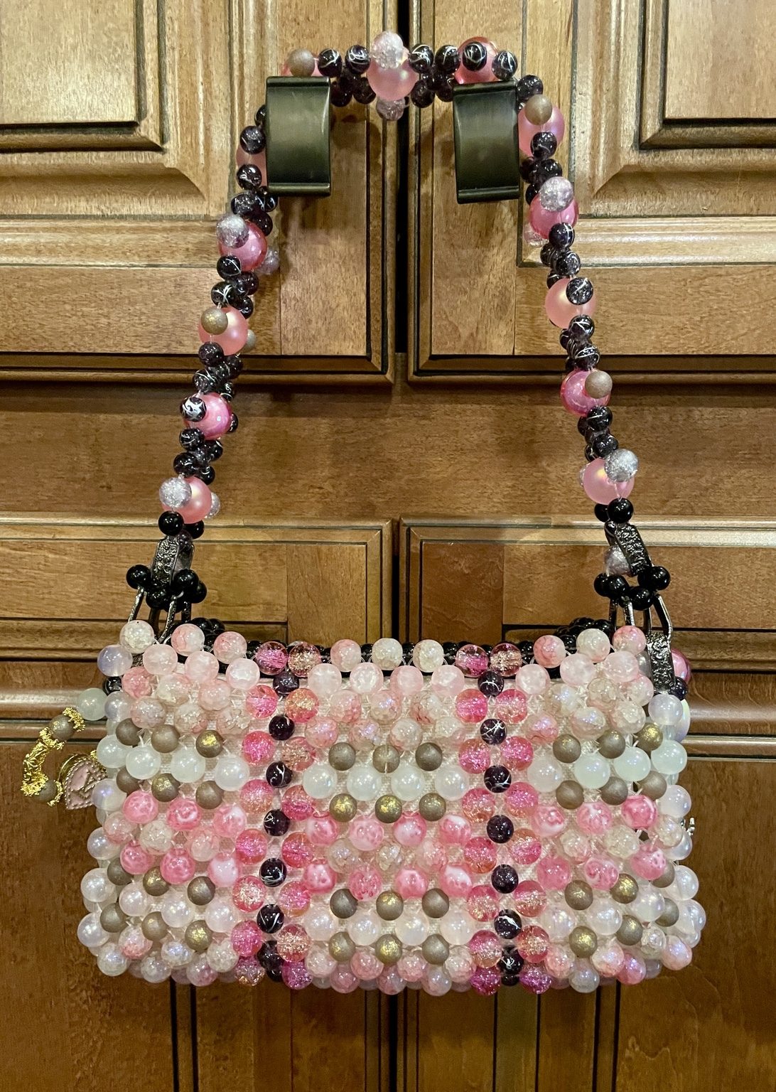 Pink Noir Beaded Shoulder Bag view 4