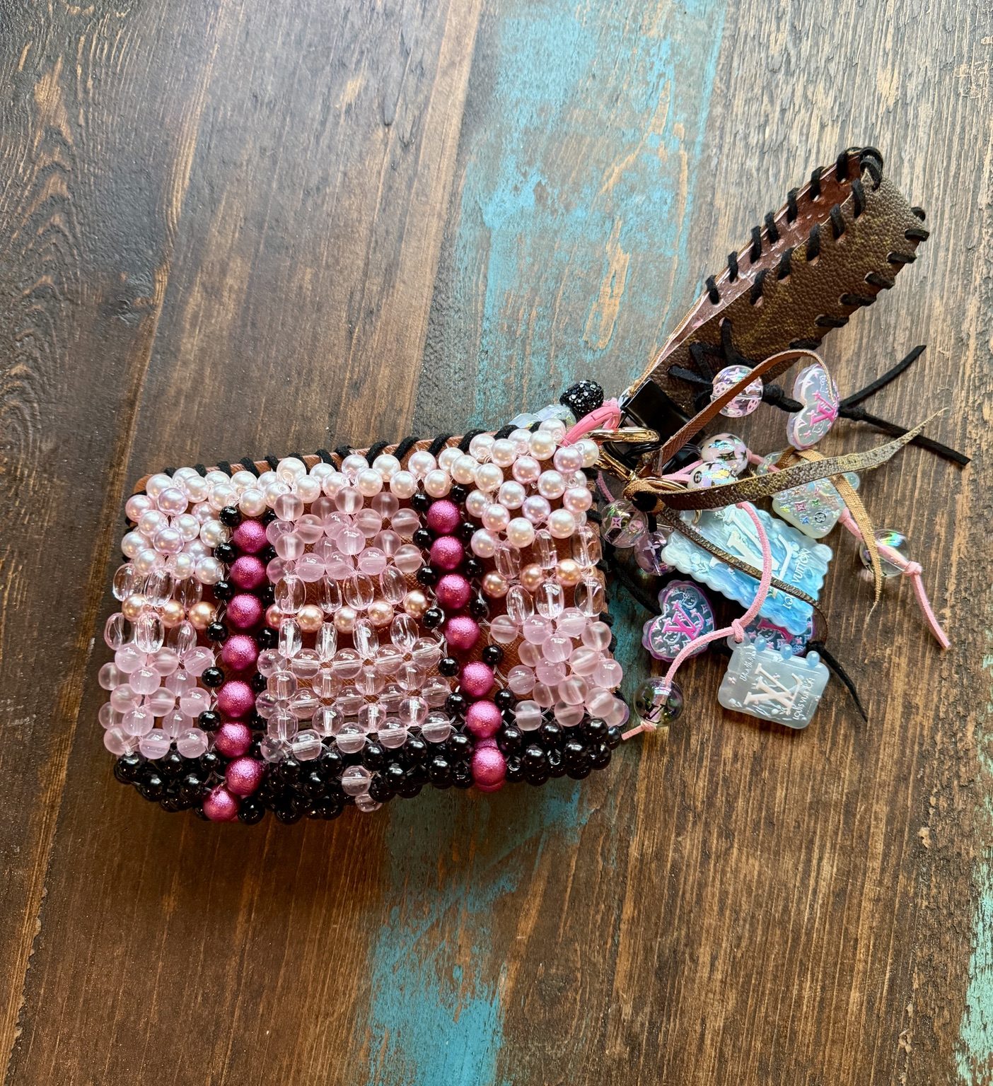 Wild Rose Gypsy Pearl Up-Cycled Luxury Coin Purse photo 1