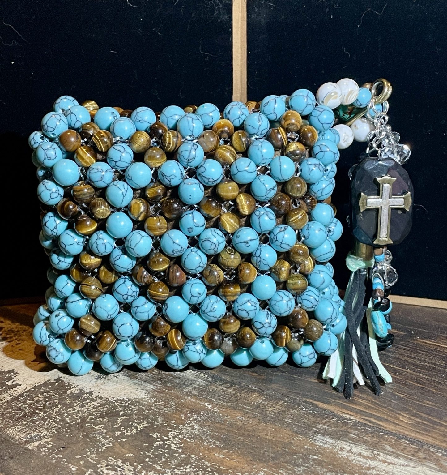 Desert Sky Tiger Eye Beaded Bag view 3