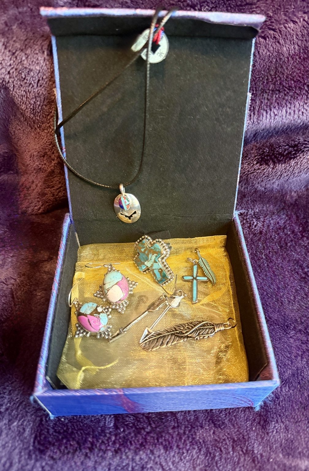 925 Sterling Silver Southwestern Jewelry Box Set
