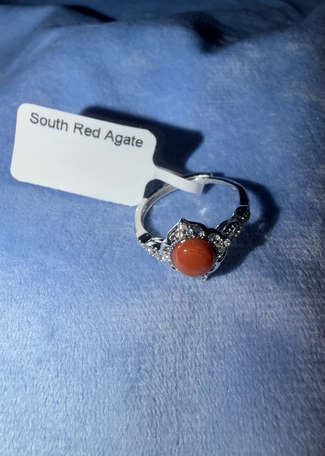 South Red Agate Adjustable Ring