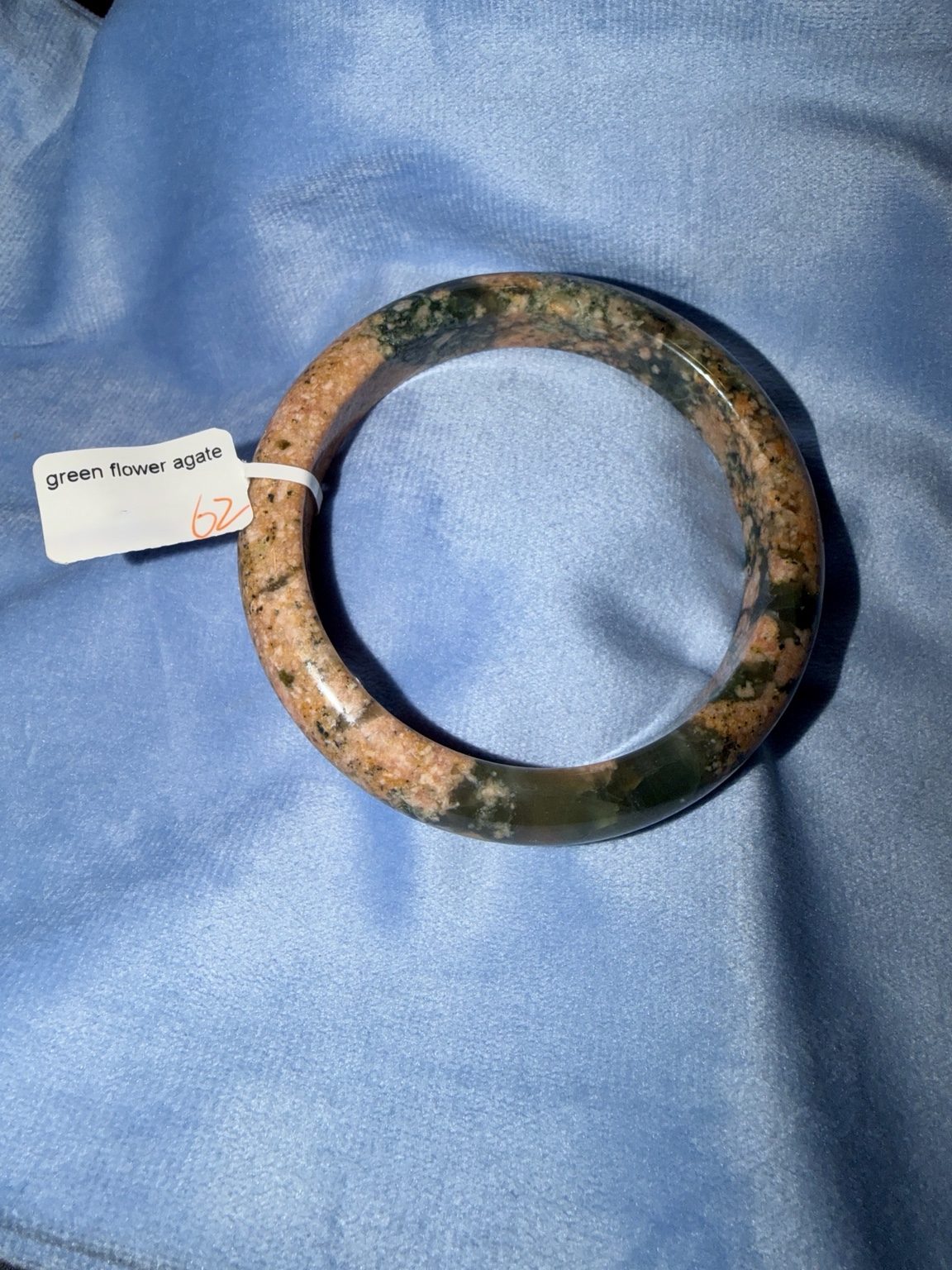Green Flower Agate Bangle