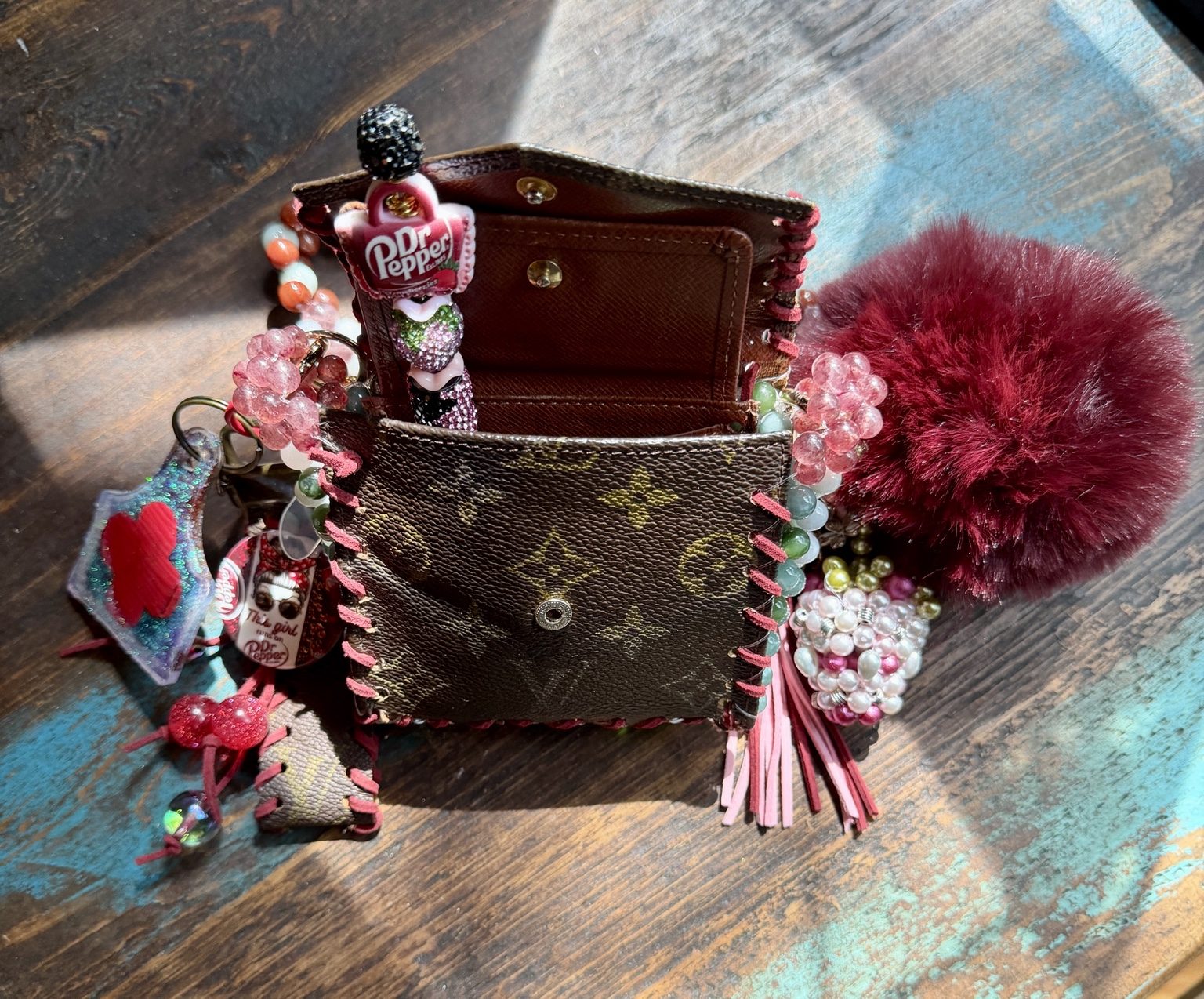 Desert Bloom Jade Up-Cycled Luxury Coin Purse photo 4