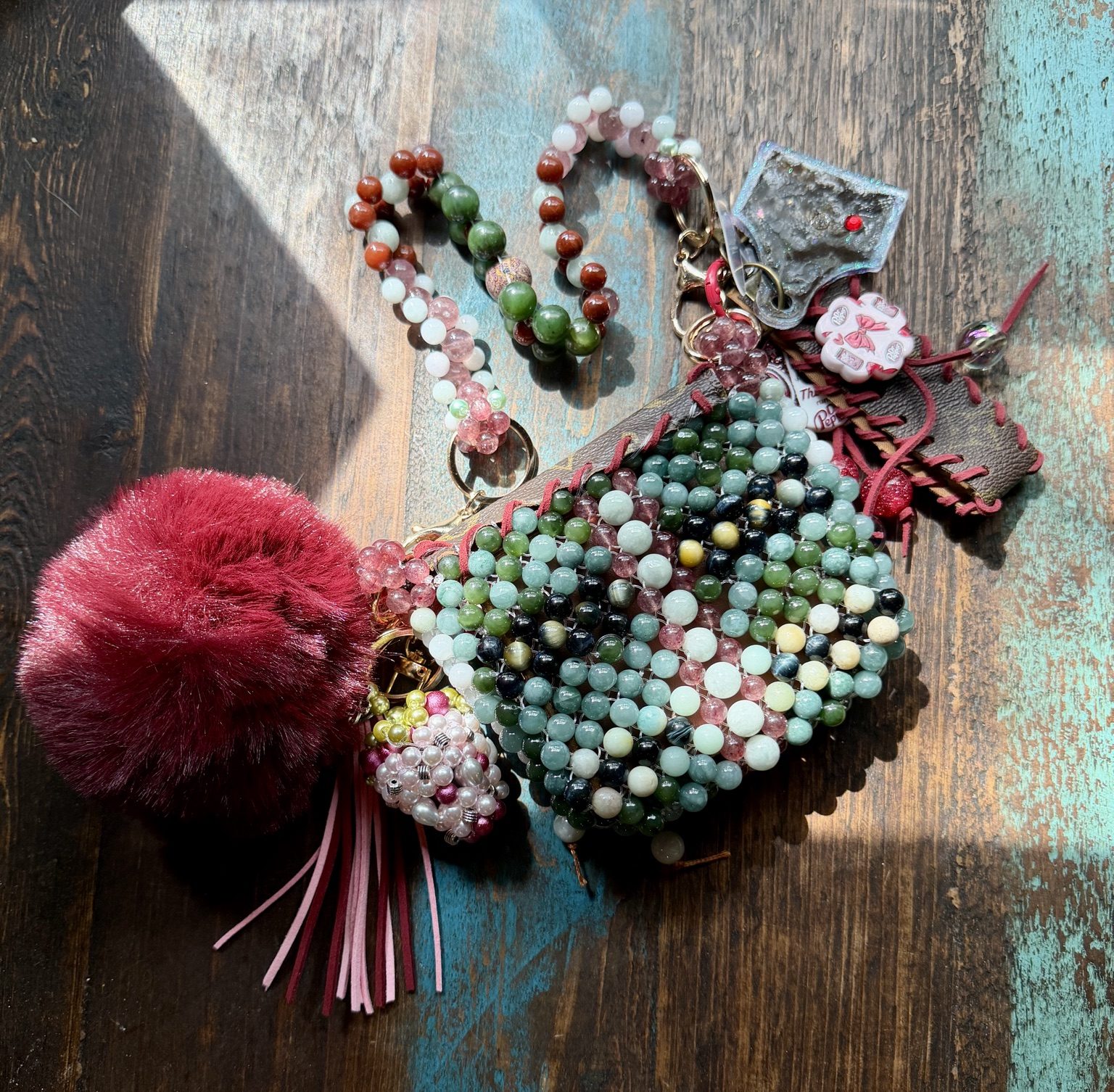 Desert Bloom Jade Up-Cycled Luxury Coin Purse photo 2