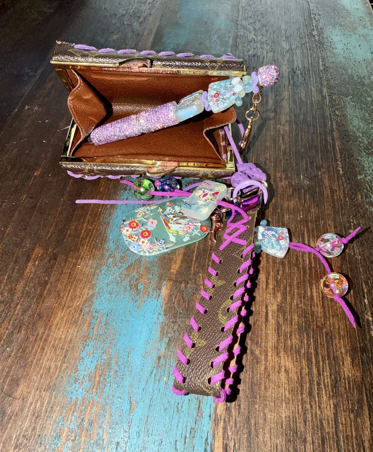 Violet Moon Up-Cycled Luxury Coin Purse photo 5
