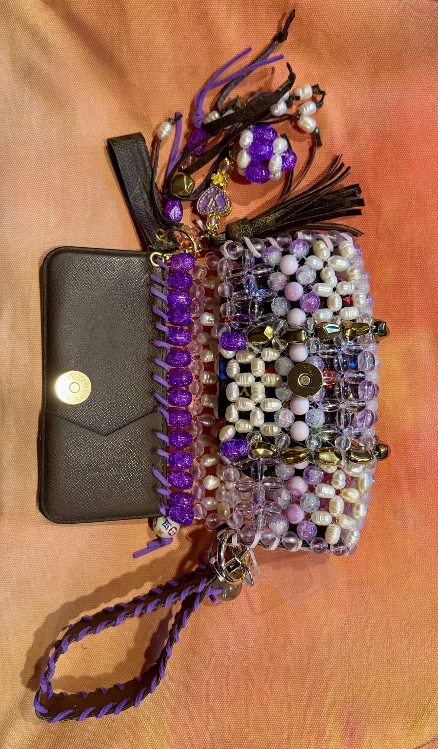 Purple Pearl Up-Cycled Luxury Coin Purse photo 3