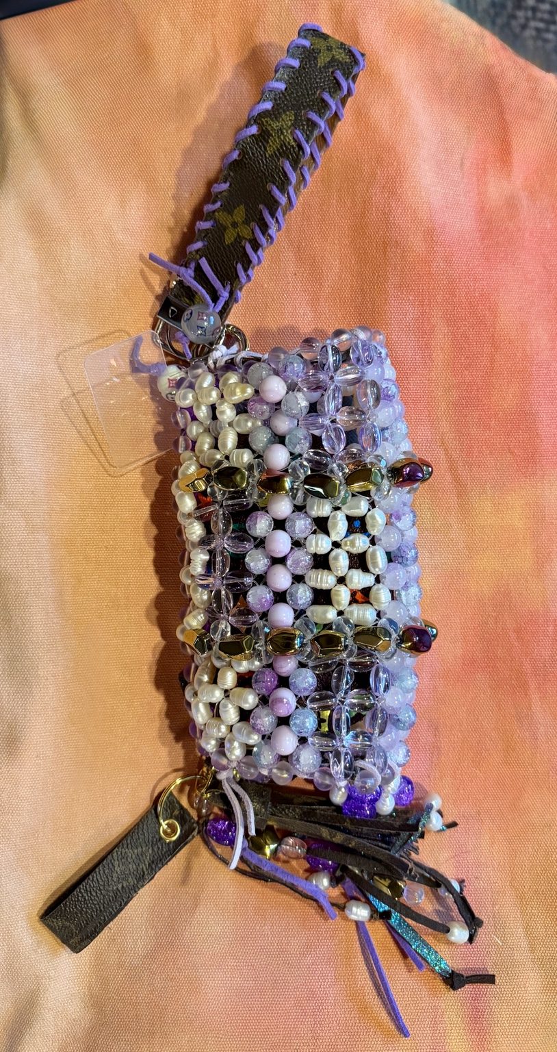Purple Pearl Up-Cycled Luxury Coin Purse photo 2