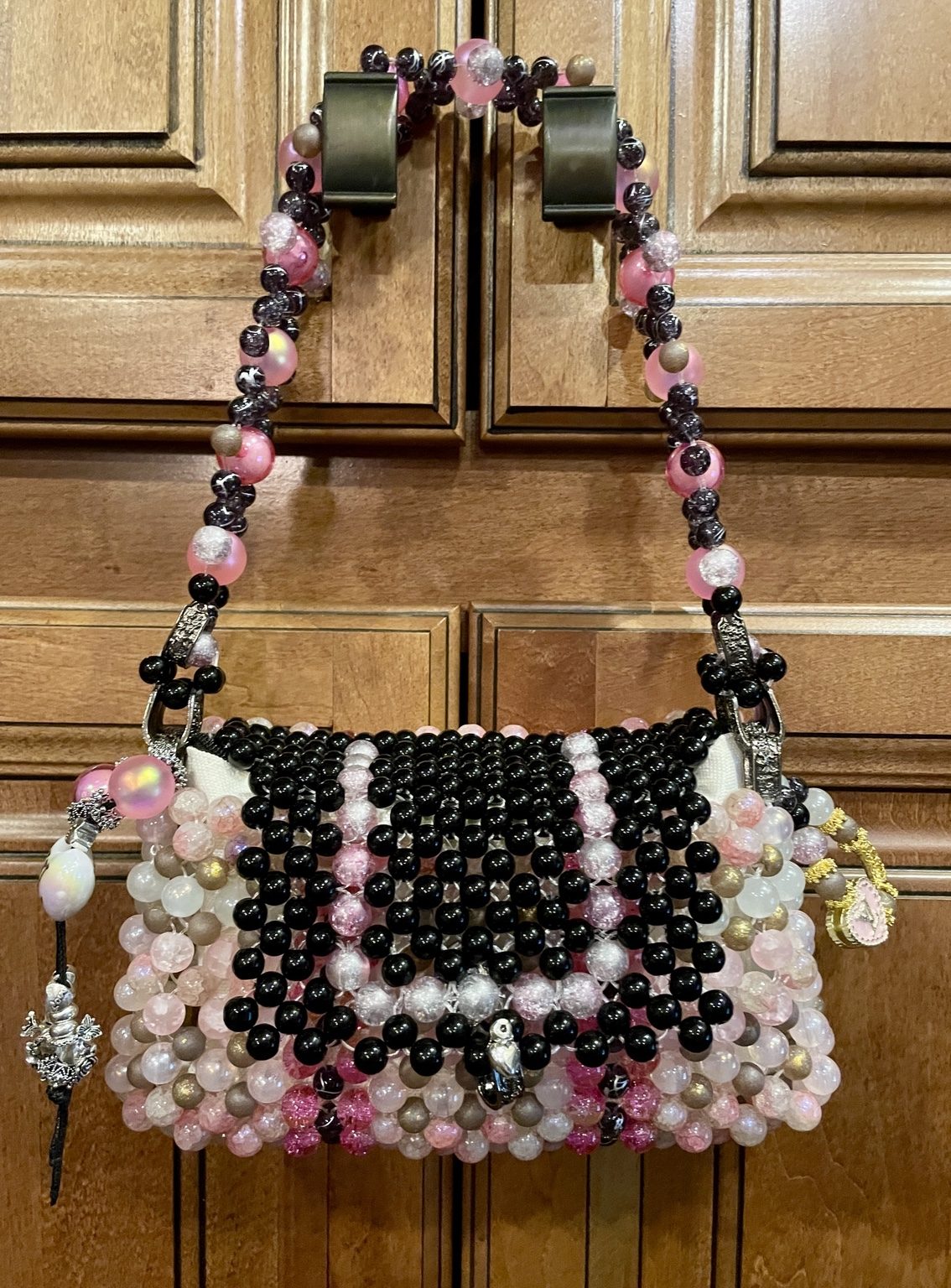 Pink Noir Beaded Shoulder Bag view 2