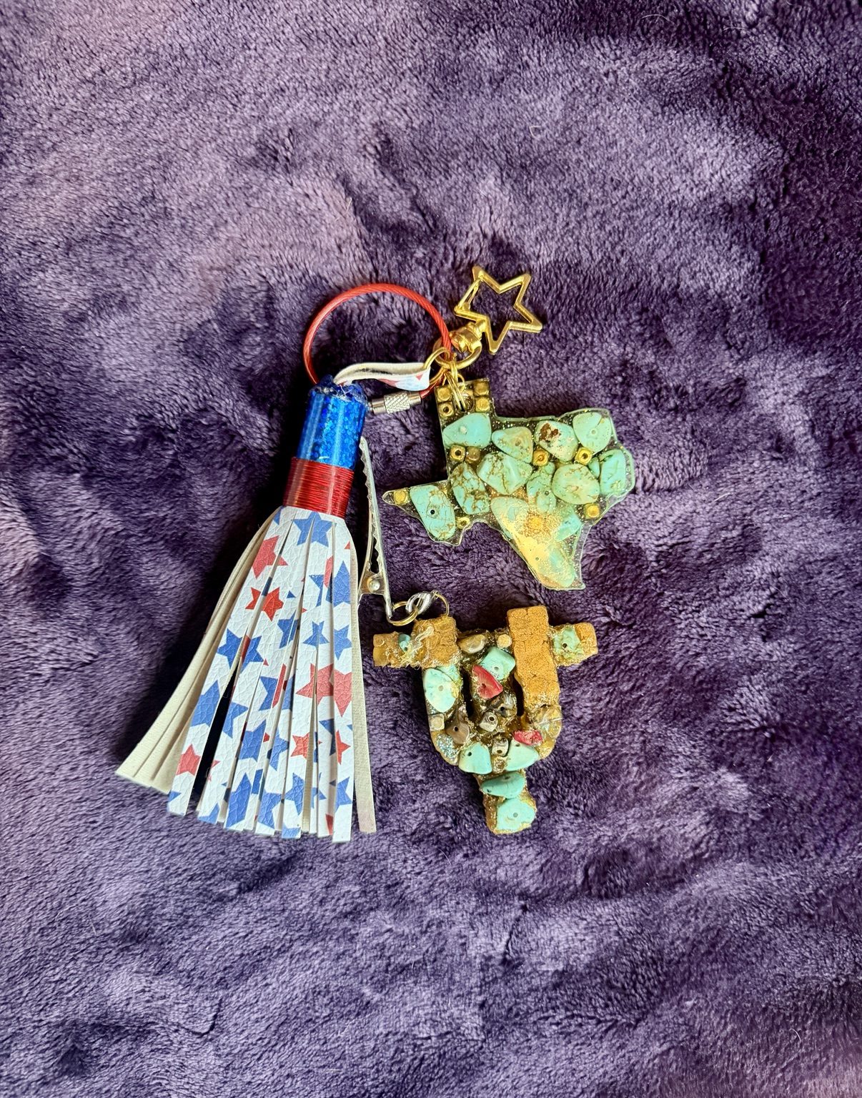 $8 Keychain #7 — Texas Turquoise Charm Keychain