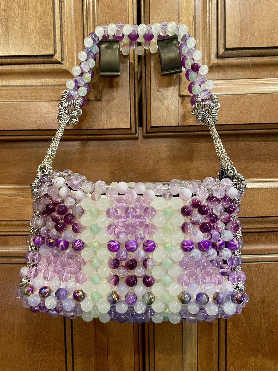 Purple Sage Glass Beaded Bag photo 4