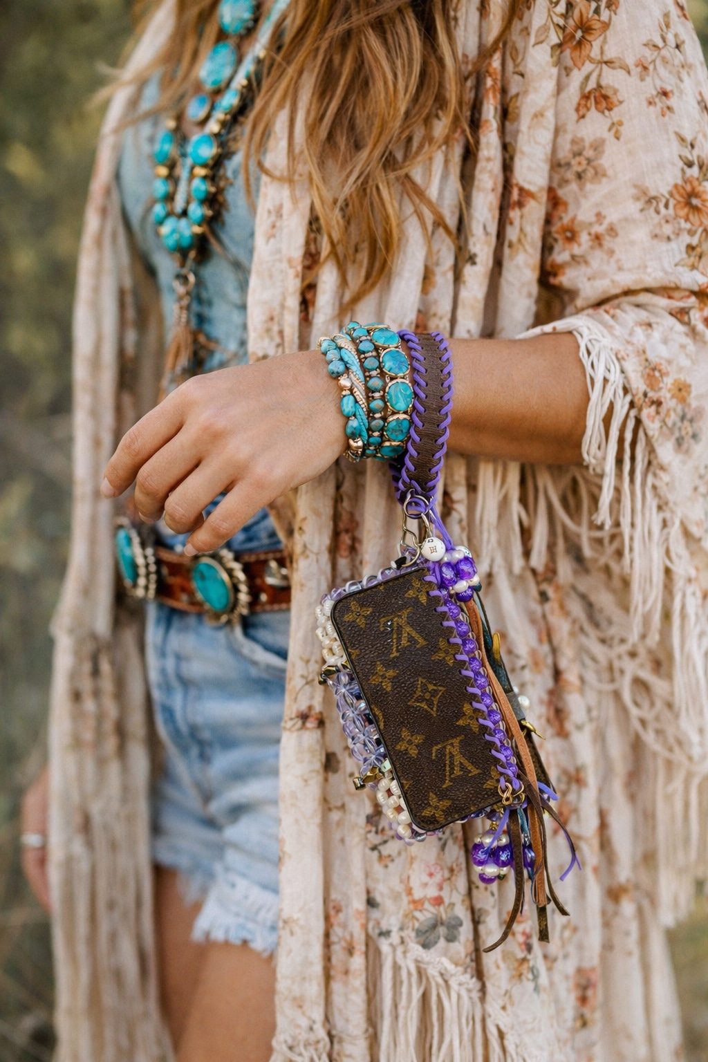 Purple Pearl Up-Cycled Luxury Coin Purse photo 7