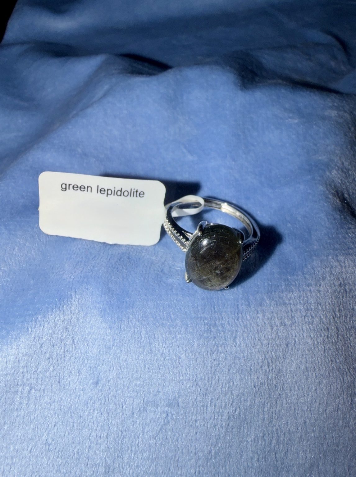 Green Lepidolite Adjustable Ring