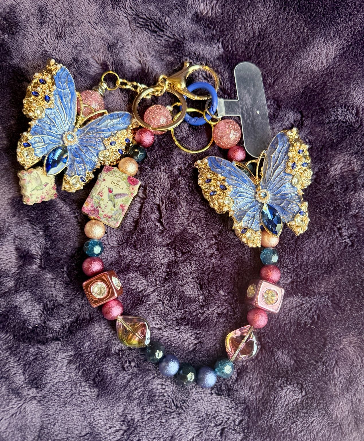 $10 Keychain #3 — Blue Butterfly Glam Keychain