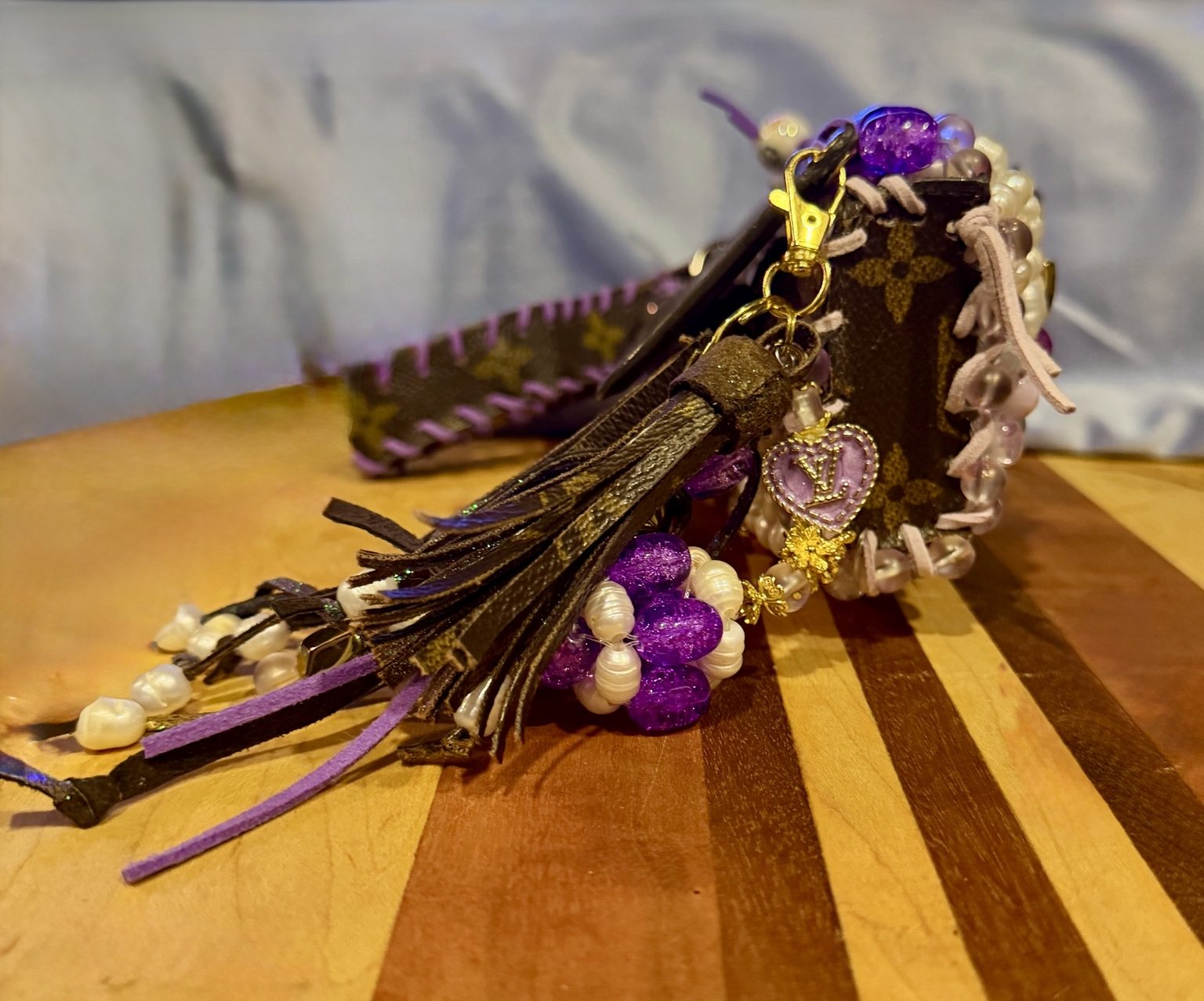 Purple Pearl Up-Cycled Luxury Coin Purse photo 5