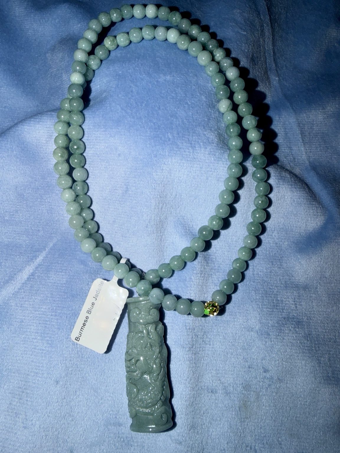Burmese Blue Jadeite Necklace