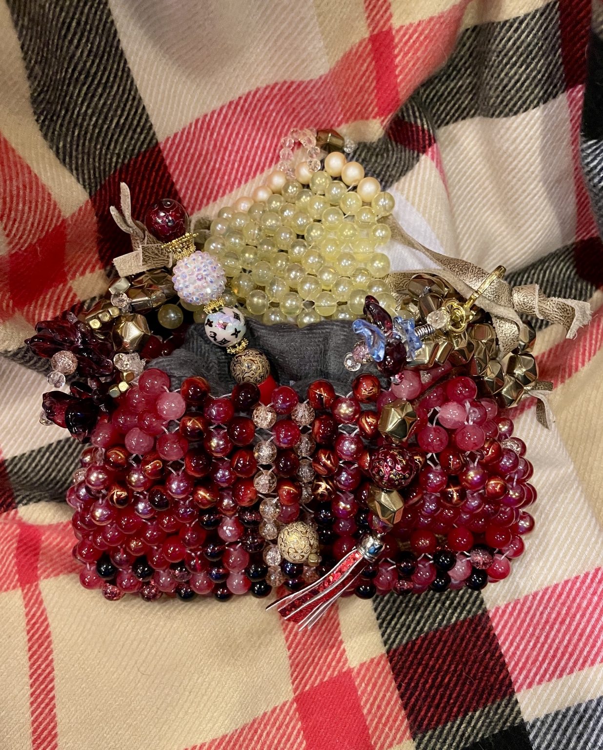 Ruby Ember Glass Beaded Bag photo 5